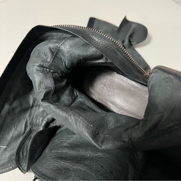 joie Leather Corset Lace Up Distressed Boots - Picture 5 of 10